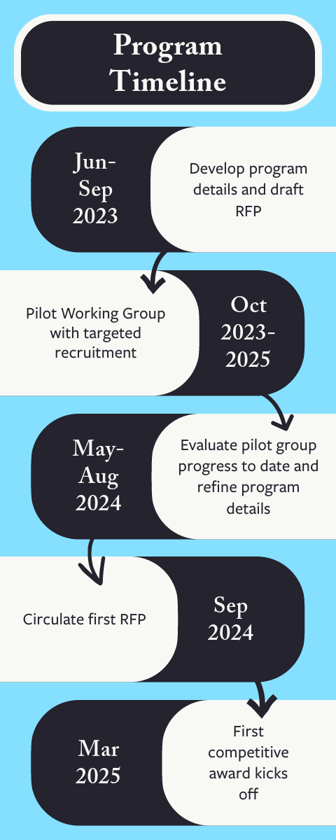 Timeline for project development - email smeaux@tulane.edu for a text version